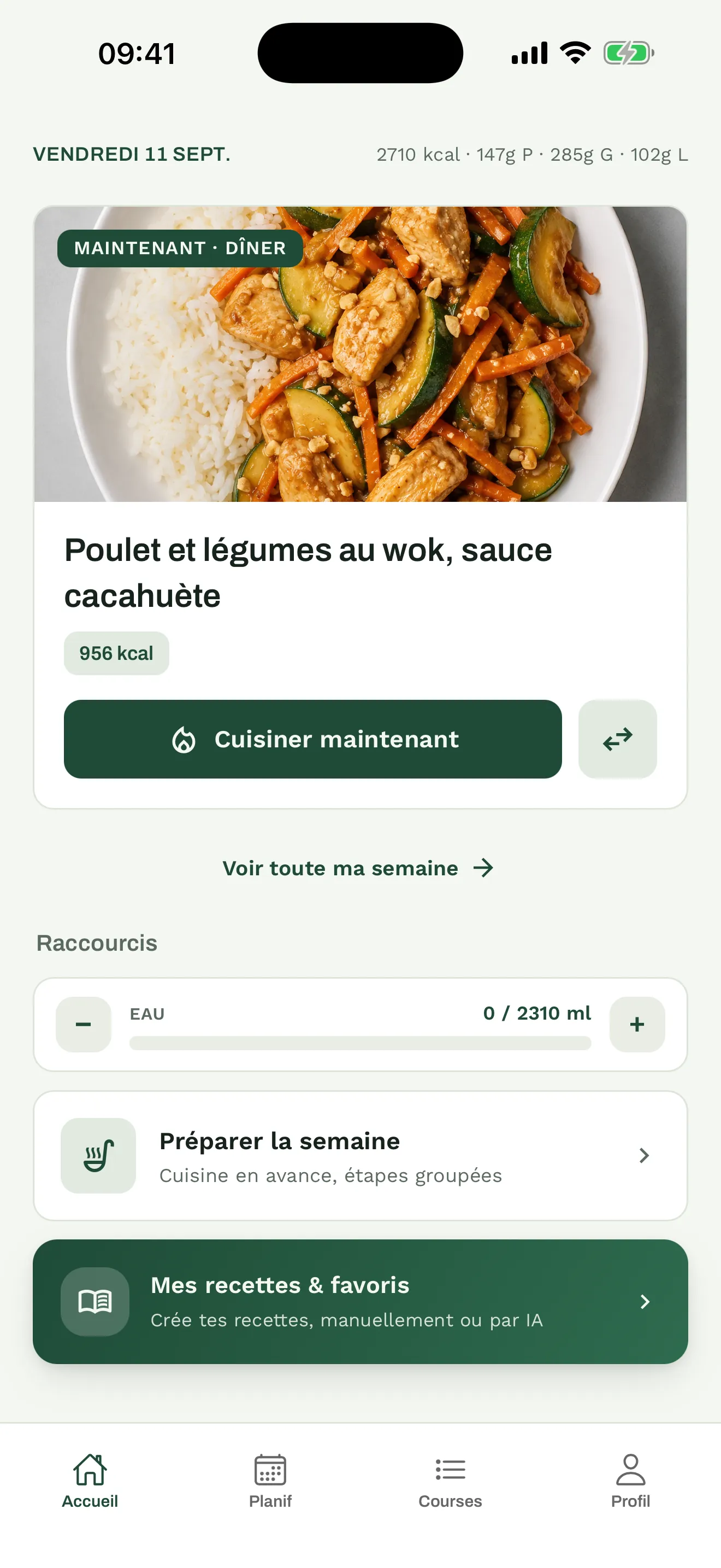 Accueil de Kataro : le repas du moment, prêt à cuisiner